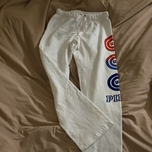 PINK Victoria's Secret White Chicago Cubs Sweatpants